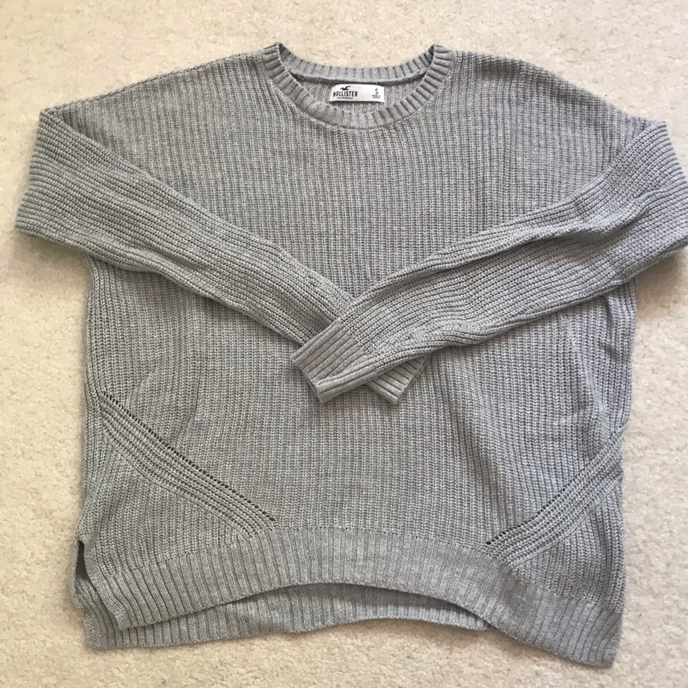 Hollister grey knit sweater (s)